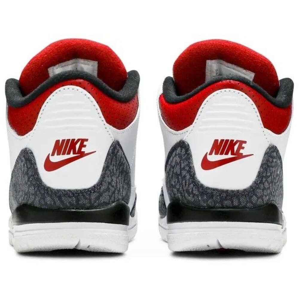 Air Jordan 3 Retro Denim SE PS 'Fire Red' Size 1Y Retro Sneakers - Picture 6 of 8